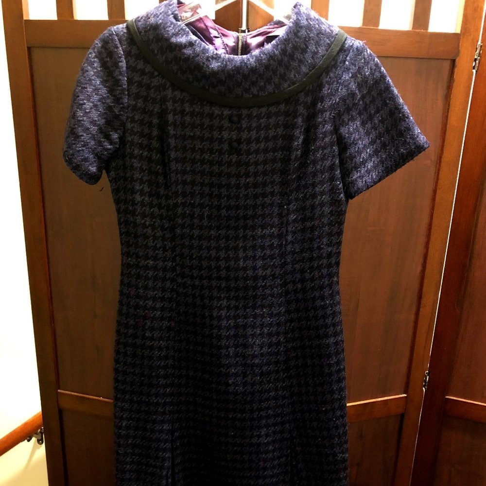 Vintage knee-length houndstooth dress
